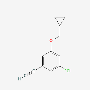 molecular formula C12H11ClO B8183335 1-Chloro-3-(cyclopropylmethoxy)-5-ethynylbenzene 