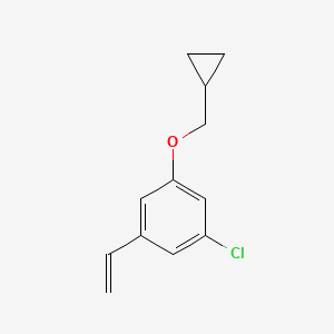 molecular formula C12H13ClO B8183337 1-Chloro-3-(cyclopropylmethoxy)-5-vinylbenzene 