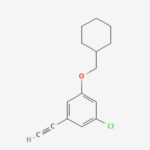 molecular formula C15H17ClO B8183340 1-Chloro-3-(cyclohexylmethoxy)-5-ethynylbenzene 