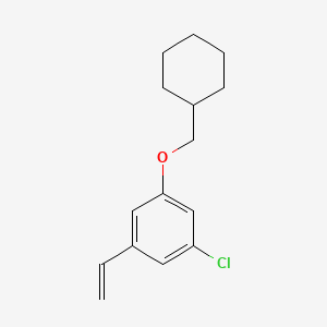 molecular formula C15H19ClO B8183342 1-Chloro-3-(cyclohexylmethoxy)-5-vinylbenzene 