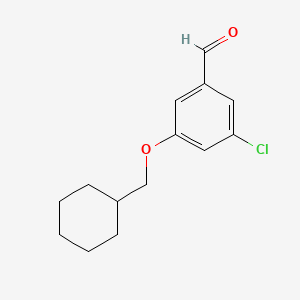 molecular formula C14H17ClO2 B8183350 3-Chloro-5-(cyclohexylmethoxy)benzaldehyde 