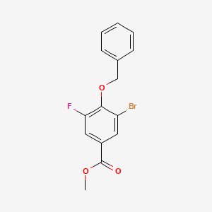 molecular formula C15H12BrFO3 B8183358 Methyl 4-(benzyloxy)-3-bromo-5-fluorobenzoate 
