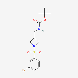 molecular formula C15H21BrN2O4S B8183366 tert-Butyl ((1-((3-bromophenyl)sulfonyl)azetidin-3-yl)methyl)carbamate 