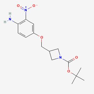 molecular formula C15H21N3O5 B8183370 tert-Butyl 3-[(4-amino-3-nitro-phenoxy)methyl]azetidine-1-carboxylate 