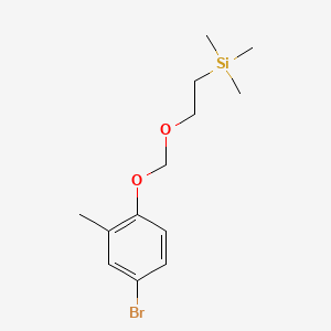 molecular formula C13H21BrO2Si B8183384 (2-((4-Bromo-2-methylphenoxy)methoxy)ethyl)trimethylsilane 