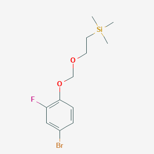 molecular formula C12H18BrFO2Si B8183389 Benzene, 4-bromo-2-fluoro-1-[[2-(trimethylsilyl)ethoxy]methoxy]- 