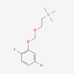 molecular formula C12H18BrFO2Si B8183409 (2-((5-Bromo-2-fluorophenoxy)methoxy)ethyl)trimethylsilane 