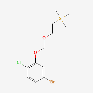 molecular formula C12H18BrClO2Si B8183416 (2-((5-Bromo-2-chlorophenoxy)methoxy)ethyl)trimethylsilane 