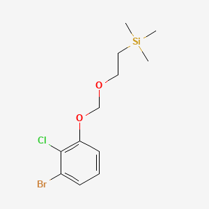 molecular formula C12H18BrClO2Si B8183442 (2-((3-Bromo-2-chlorophenoxy)methoxy)ethyl)trimethylsilane 