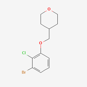 molecular formula C12H14BrClO2 B8183481 4-(3-Bromo-2-chloro-phenoxymethyl)tetrahydropyran 