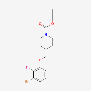 molecular formula C17H23BrFNO3 B8183505 tert-Butyl 4-((3-bromo-2-fluorophenoxy)methyl)piperidine-1-carboxylate 