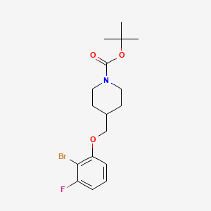 molecular formula C17H23BrFNO3 B8183513 tert-Butyl 4-((2-bromo-3-fluorophenoxy)methyl)piperidine-1-carboxylate 