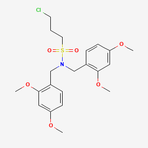 molecular formula C21H28ClNO6S B8183572 3-Chloro-N,N-bis(2,4-dimethoxybenzyl)propane-1-sulfonamide 