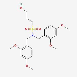 molecular formula C21H29NO7S B8183580 N,N-Bis(2,4-dimethoxybenzyl)-3-hydroxypropane-1-sulfonamide 
