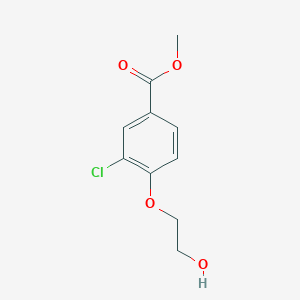 molecular formula C10H11ClO4 B8183585 Methyl 3-chloro-4-(2-hydroxyethoxy)benzoate 