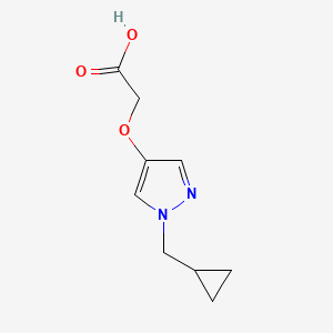 molecular formula C9H12N2O3 B8183604 2-((1-(Cyclopropylmethyl)-1H-pyrazol-4-yl)oxy)acetic acid 