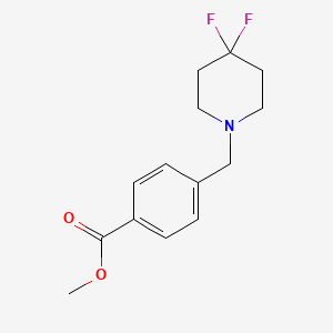 molecular formula C14H17F2NO2 B8183626 Methyl 4-((4,4-difluoropiperidin-1-yl)methyl)benzoate 