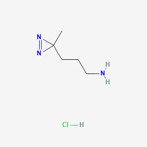 molecular formula C5H12ClN3 B8183702 3-(3-methyl-3H-diazirin-3-yl)propan-1-amine hydrochloride 