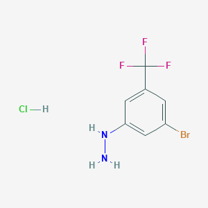 molecular formula C7H7BrClF3N2 B8183704 Hydrazine, [3-bromo-5-(trifluoromethyl)phenyl]-, hydrochloride 
