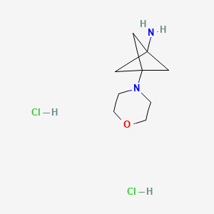 molecular formula C9H18Cl2N2O B8183712 3-(Morpholin-4-yl)bicyclo[1.1.1]pentan-1-amine dihydrochloride 