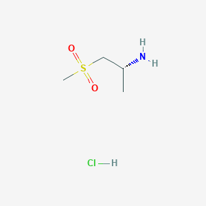 molecular formula C4H12ClNO2S B8183758 (R)-1-(Methylsulfonyl)propan-2-amine hydrochloride 
