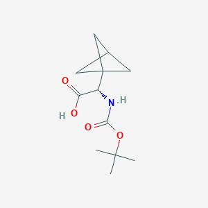 molecular formula C12H19NO4 B8183789 (2S)-2-{bicyclo[1.1.1]pentan-1-yl}-2-{[(tert-butoxy)carbonyl]amino}acetic acid 