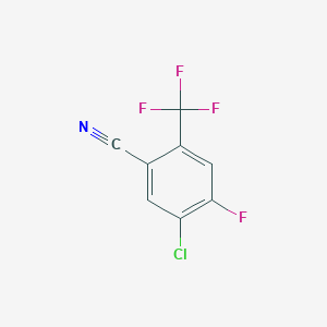 molecular formula C8H2ClF4N B8183842 5-Chloro-4-fluoro-2-(trifluoromethyl)benzonitrile 