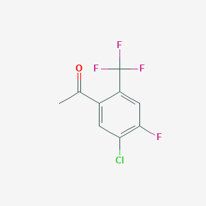 molecular formula C9H5ClF4O B8183848 1-[5-Chloro-4-fluoro-2-(trifluoromethyl)phenyl]ethanone 