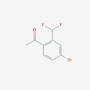 molecular formula C9H7BrF2O B8183856 1-[4-Bromo-2-(difluoromethyl)phenyl]ethanone 