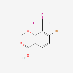 molecular formula C9H6BrF3O3 B8183857 4-Bromo-2-methoxy-3-(trifluoromethyl)benzoic acid 