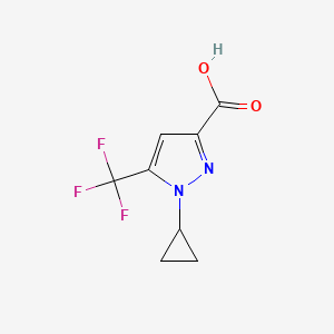 molecular formula C8H7F3N2O2 B8183873 1-Cyclopropyl-5-(trifluoromethyl)-1H-pyrazole-3-carboxylic acid 