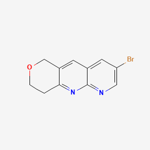 molecular formula C11H9BrN2O B8183894 3-bromo-8,9-dihydro-6H-pyrano[4,3-b][1,8]naphthyridine 