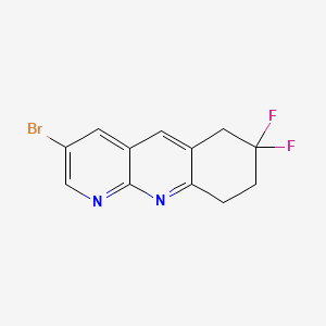 molecular formula C12H9BrF2N2 B8183902 3-bromo-7,7-difluoro-8,9-dihydro-6H-benzo[b][1,8]naphthyridine 