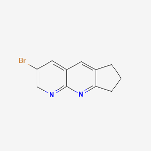 molecular formula C11H9BrN2 B8183908 3-bromo-7,8-dihydro-6H-cyclopenta[b][1,8]naphthyridine 