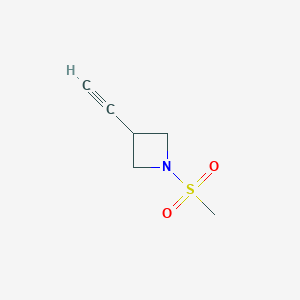 molecular formula C6H9NO2S B8183929 3-Ethynyl-1-methanesulfonylazetidine 