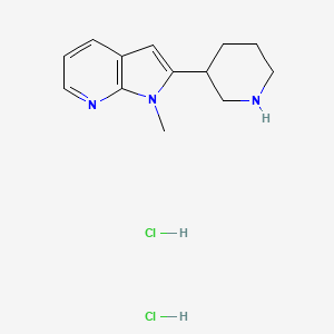 molecular formula C13H19Cl2N3 B8183959 1-Methyl-2-piperidin-3-ylpyrrolo[2,3-b]pyridine;dihydrochloride 