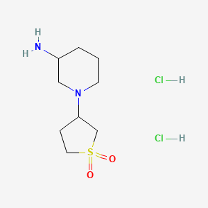 molecular formula C9H20Cl2N2O2S B8183974 1-(1,1-Dioxothiolan-3-yl)piperidin-3-amine;dihydrochloride 