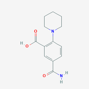 molecular formula C13H16N2O3 B8183989 5-Carbamoyl-2-piperidin-1-ylbenzoic acid 