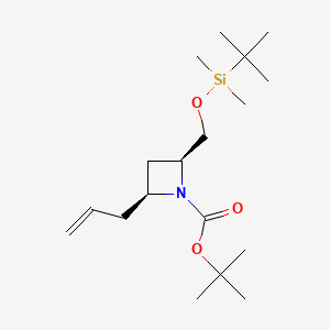 molecular formula C18H35NO3Si B8184020 tert-butyl (2S,4S)-2-[[tert-butyl(dimethyl)silyl]oxymethyl]-4-prop-2-enylazetidine-1-carboxylate 