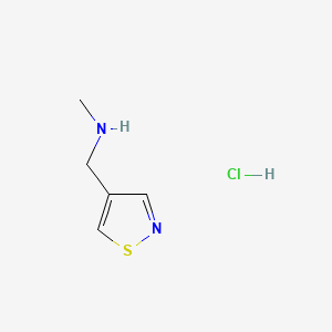 molecular formula C5H9ClN2S B8184031 N-methyl-1-(1,2-thiazol-4-yl)methanamine;hydrochloride 