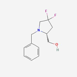 molecular formula C12H15F2NO B8184040 (R)-(1-Benzyl-4,4-difluoro-pyrrolidin-2-yl)-methanol 