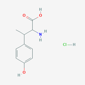molecular formula C10H14ClNO3 B8184069 2-Amino-3-(4-hydroxyphenyl)butanoic acid;hydrochloride 