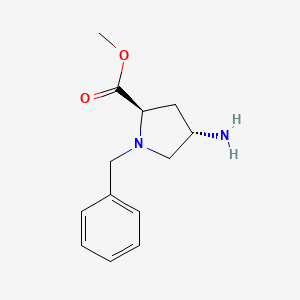molecular formula C13H18N2O2 B8184087 (2R,4S)-4-Amino-1-benzyl-pyrrolidine-2-carboxylic acid methyl ester 