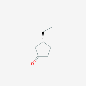molecular formula C7H12O B8184096 Cyclopentanone, 3-ethyl-, (3R)- CAS No. 86505-42-2