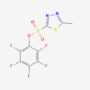molecular formula C9H3F5N2O3S2 B8184139 5-Methyl-1,3,4-thiadiazole-2-sulfonic acid pentafluorophenyl ester 