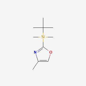 molecular formula C10H19NOSi B8184199 Tert-butyl-dimethyl-(4-methyl-1,3-oxazol-2-yl)silane 