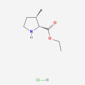 molecular formula C8H16ClNO2 B8184210 ethyl (2R,3S)-3-methylpyrrolidine-2-carboxylate;hydrochloride 