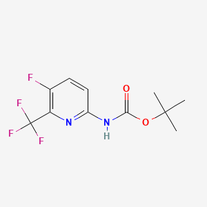 molecular formula C11H12F4N2O2 B8184242 tert-butyl N-[5-fluoro-6-(trifluoromethyl)pyridin-2-yl]carbamate 