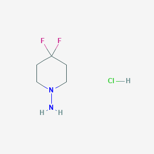 molecular formula C5H11ClF2N2 B8184246 (4,4-Difluoropiperidin-1-yl)amine hydrochloride 