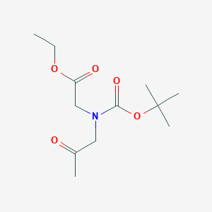 molecular formula C12H21NO5 B8184289 Ethyl 2-((tert-butoxycarbonyl)(2-oxopropyl)amino)acetate 